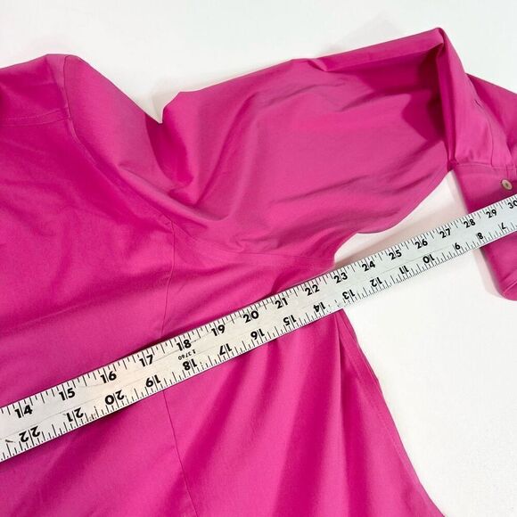 Foxcroft Blouse Womens 16 Hot Pink Long-Sleeve Non-Iron Stretch Button-Down Shir - Picture 4 of 8